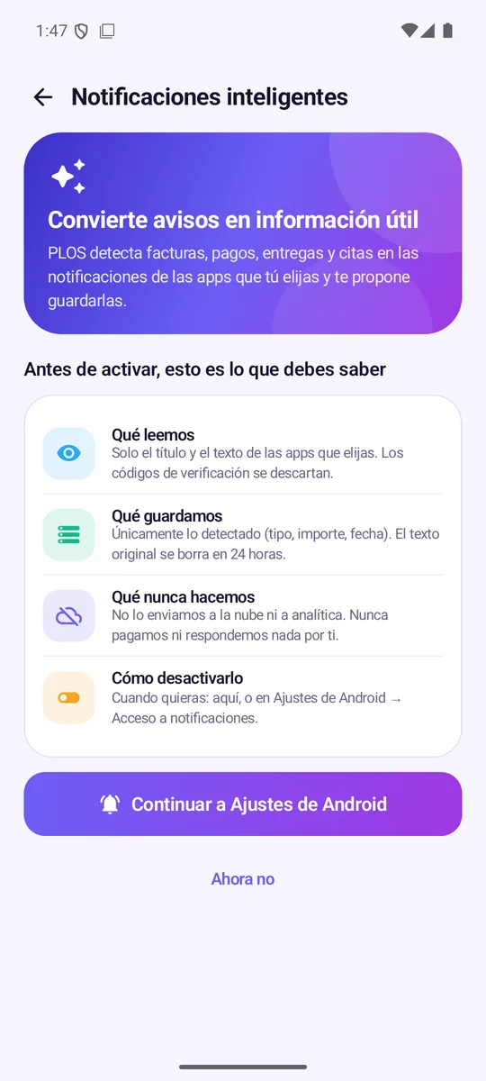 Notificaciones inteligentes con control por app